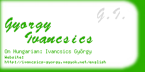 gyorgy ivancsics business card